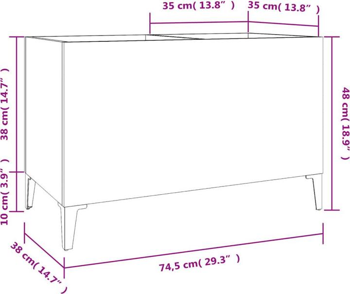 Produktbild VidaXL Plattenschrank Grau Sonoma 74,5x38x48 cm Holzwerkstoff