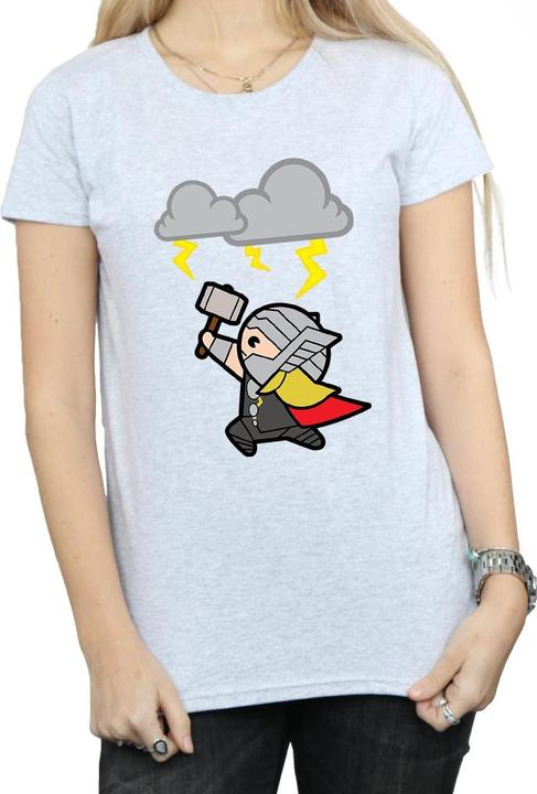 Actual product image Womens/Ladies Kawaii Thor God Of Thunder Cotton T-Shirt (L)