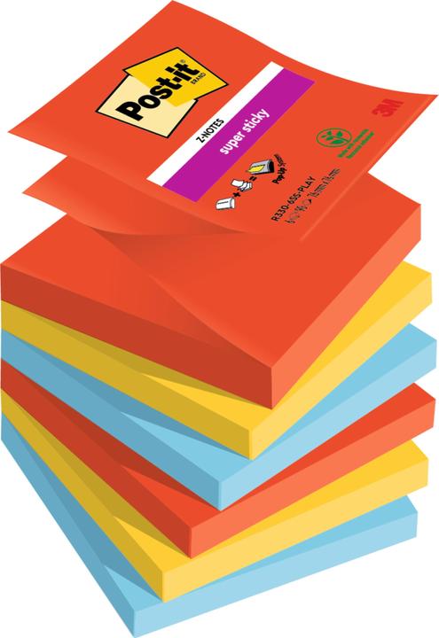 Post-it Super Sticky Z-Notes Playful (76 x 76 mm)