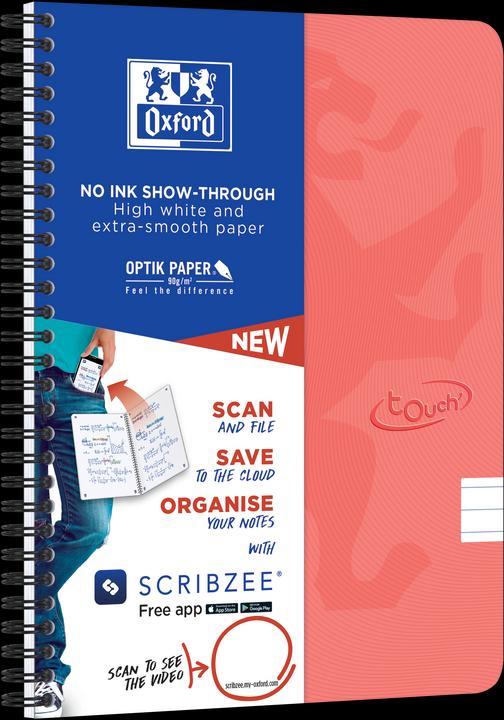 Image du produit Oxford Cahier à spirales Touch A5 ligné (A5, À rayures)