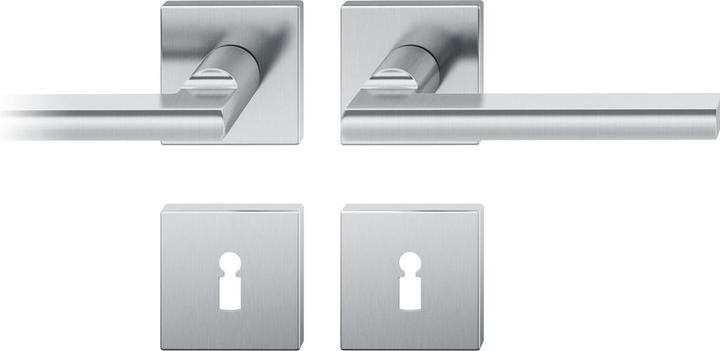 Actual product image FSB Lever handle set 12 1035 ASL on rosette square BB, silver anodised (Door set)