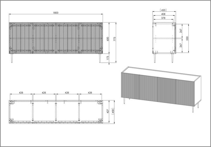Image du produit micasa Ilvi (180 x 45 x 80 cm)