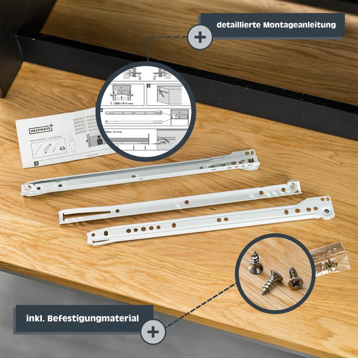 Image du produit Helpmate Rollschubführung 450 mm, Teilauszug, 2 Paar