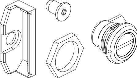 Actual product image Cubic Snapskrue med plombe, lille, komplet for låge