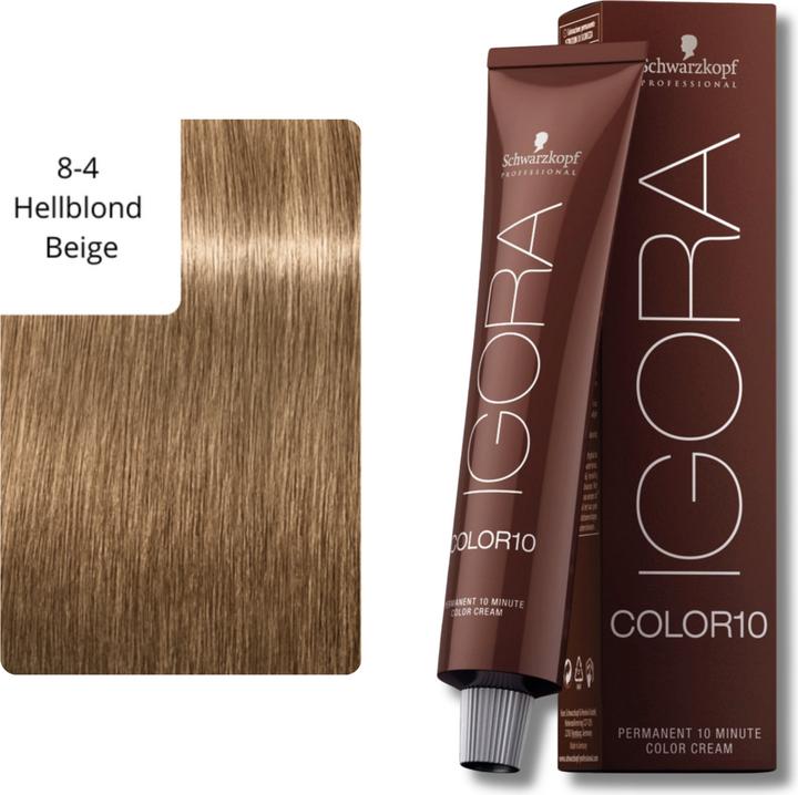 Produktbild Schwarzkopf Professional Igora Color 10 - 8-4 Hellblond Beige (8-4 Hellblond Beige)