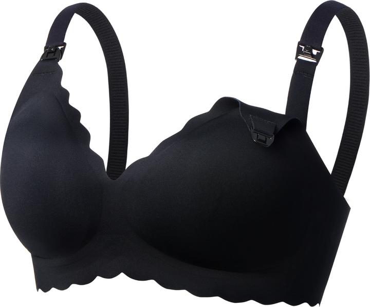 Image du produit Momcozy YN46 Soutien-gorge d'allaitement sans couture à motif floral Noir M (M)
