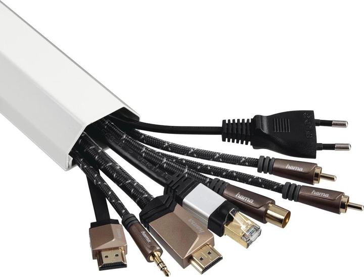 Actual product image Hama Aluminium cable duct, angular, 110 x 5 x 2.6 cm, white (Duct, 110 cm)