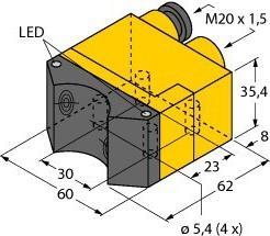 Turk TURCK NI4-DSU35TC-2Y1X2 Sensore induttivo, doppio sensore per Schw NI4DSU35TC2Y1X2