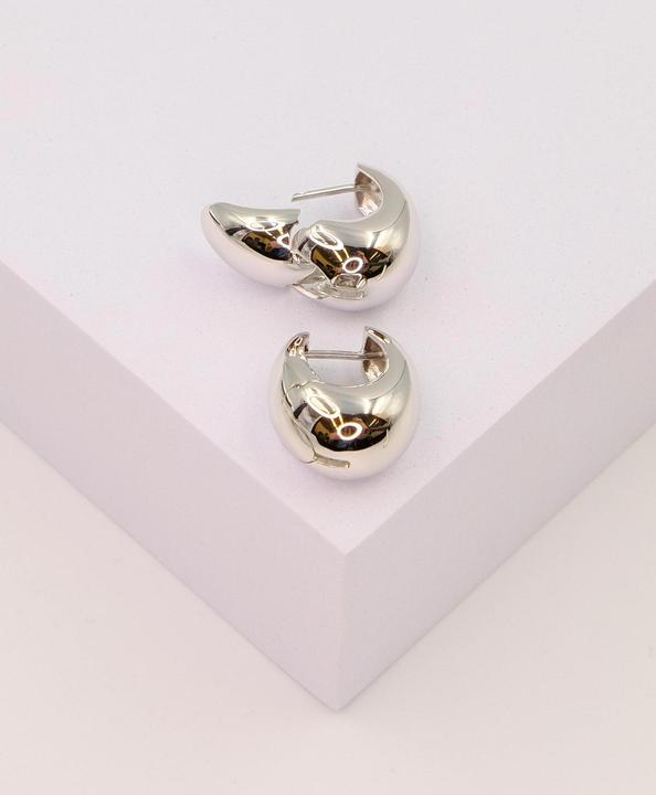 Immagine prodotto Muau Oro bianco creolo 750 cerniera bombata 19x15mm (Oro bianco 750/18 carati)