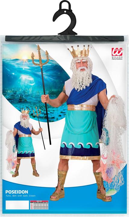 Image du produit Widmann Poséidon Seigneur des mers Costume Tunique, ceinture avec ruban, couronne (L)