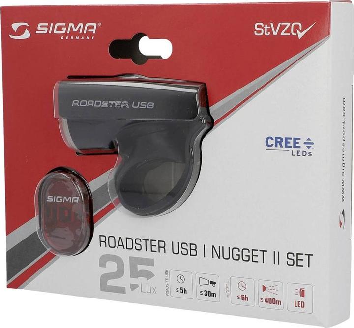 Immagine prodotto Sigma Sport Set di illuminazione Roadster USB/Nugget II