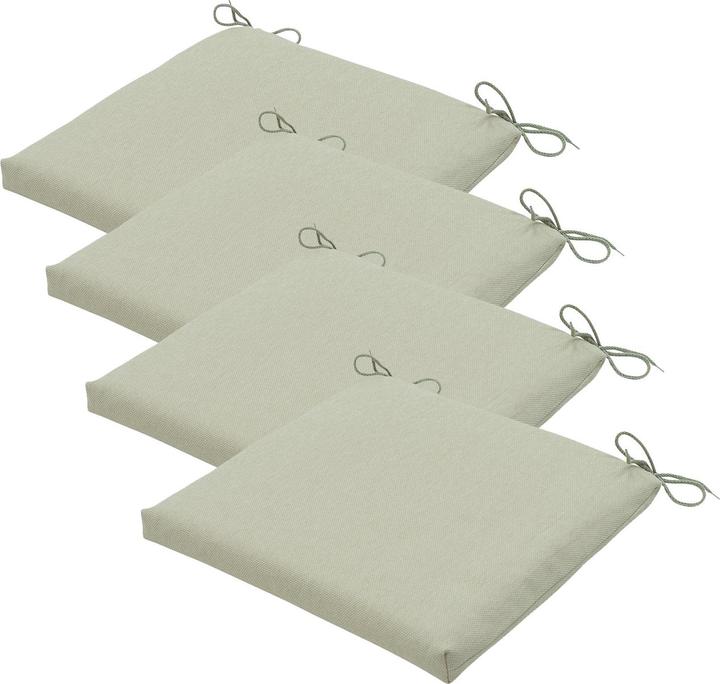 Natura Punto Stuhlkissen Outdoor mit Bändchen, 4er Set (40 x 40 cm)