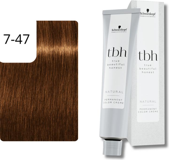 Actual product image Schwarzkopf true beautiful honest - 7-47W Medium Blonde Beige Copper (Beige, Blond, Copper)
