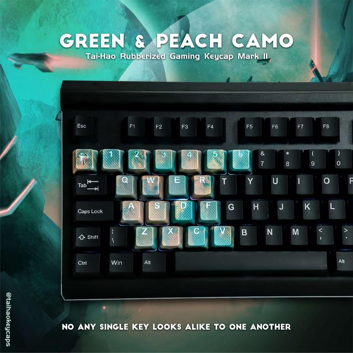 Actual product image Tai-Hao 23-Key Rubber Camo Keycap Set