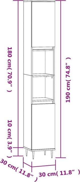 Actual product image VidaXL Caiden (30 x 30 x 190 cm)