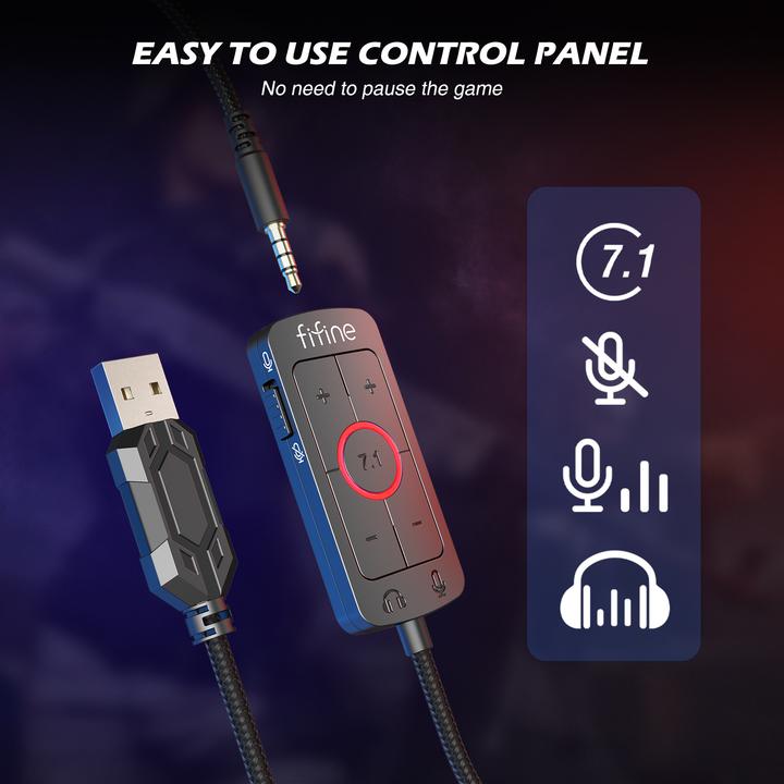 Produktbild Fifine H9 black 3.5MM + USB dual connector headphone for gaming, streaming, recording
