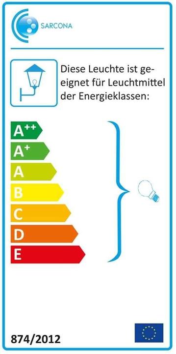 Energy Label Grafner Stainless Steel Wall Lamp with Motion Detector and House Number Light 88HN Luminaire (E27)
