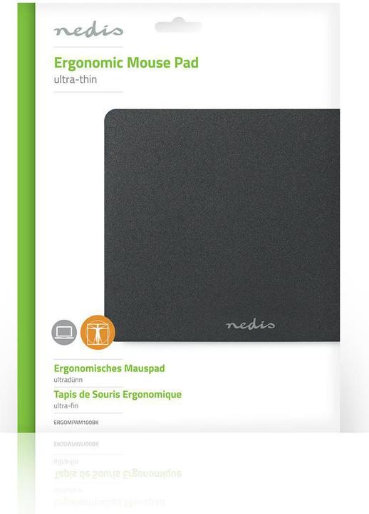 Actual product image Nedis ERGOMPAM100BK. Width: 240 mm, Depth: 190 mm. Colour of product: Black, Surface colouring: