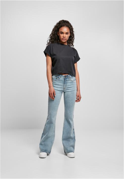Actual product image Urban Classics Ladies High Waist Flared Denim Pants (32)