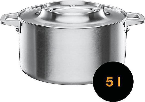 Actual product image Fiskars Norden Steel casserole, 5l, uncoated (Pot, Stainless steel)