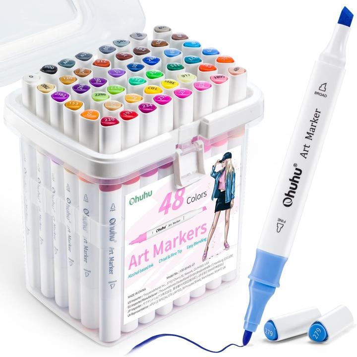 Actual product image Ohuhu Art marker (Multicoloured, 48 x)