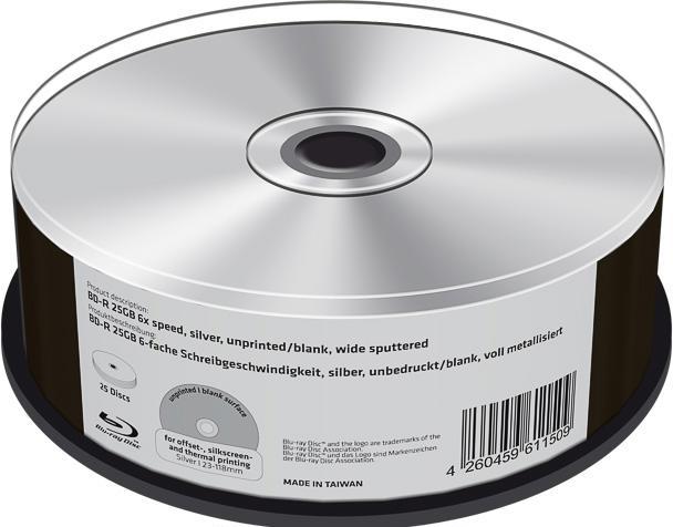 Produktbild MediaRange BD-R 6x unbedruckt Cakebox (25 x)
