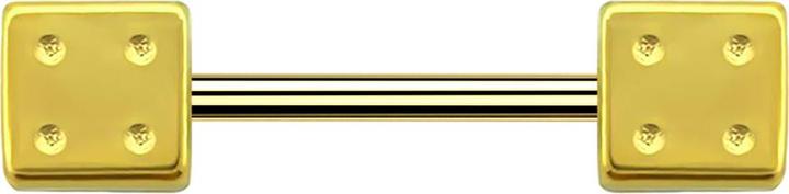 Produktbild Star Piercing Micro Barbell vergoldet mit Würfel (Chirurgenstahl 316L, ohne Messing)