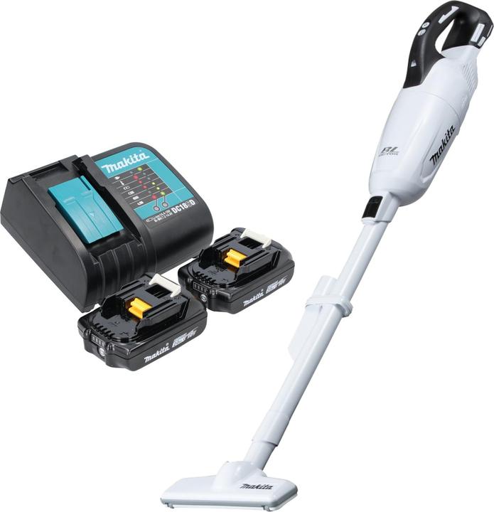 Produktbild Makita DCL 281 FSAW Akku Staubsauger 18 V weiss Brushless + 2x Akku 2,0 Ah + Ladegerät