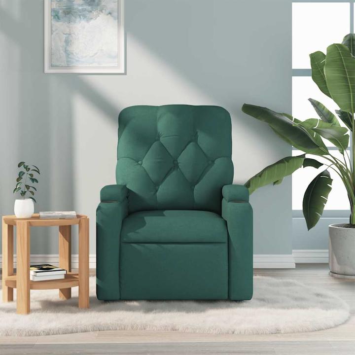 Immagine prodotto VidaXL Poltrona massaggiante in tessuto verde scuro,Colore: verde scuro,Materiale