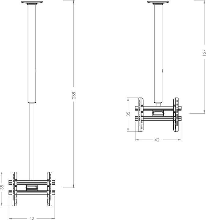 Immagine prodotto VCM Supporto universale VESA per TV a soffitto CM3 Maxi Double (Soffitto, 40", 50 kg)