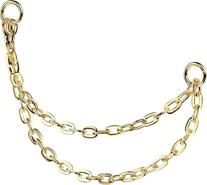 Produktbild Star Piercing Verbindungskette Basic vergoldet zwei Ketten (Titan G23, ohne Messing)