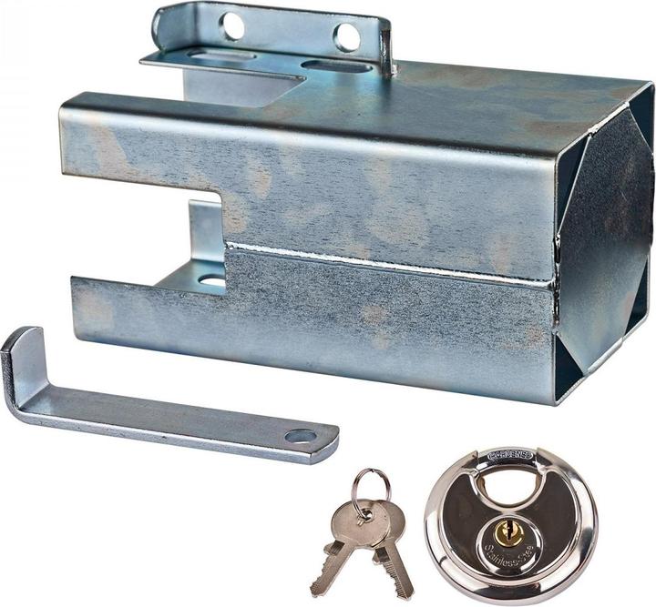 Actual product image Dema Deichselschloss / Deichsel Kastenschloss / PKW Anhänger Diebstahlsicherung / Anhängerkupplung