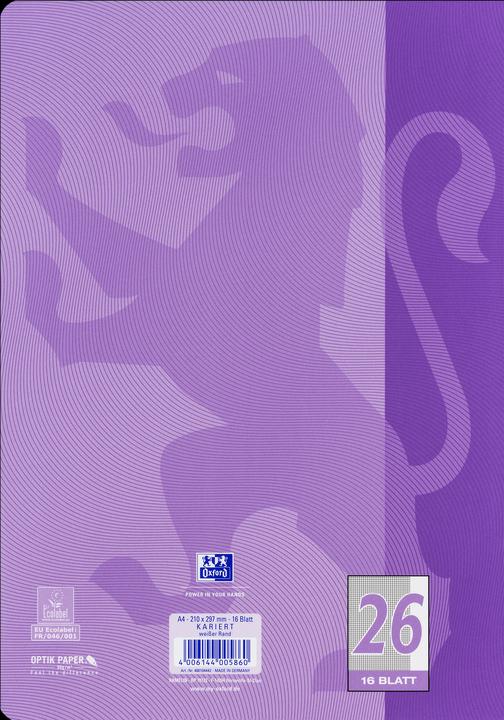 Actual product image Oxford Exercise book, A4, ruling 26 (A4, Checked, Soft cover)