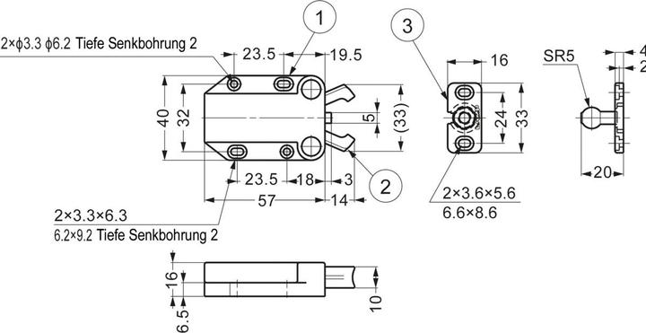 Produktbild LAMP® Druckschnapper MC-37F, 78 Newton, Kunststoff weiss