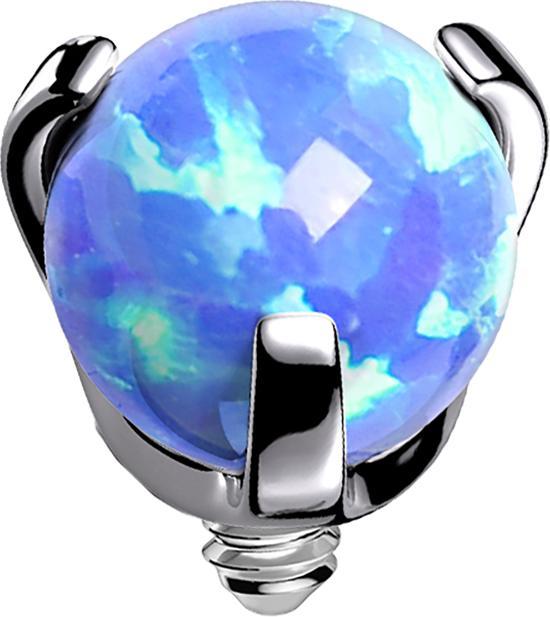 Actual product image Star Piercing Dermal Anchor silver ball opal blue set (Titanium G23, without brass)