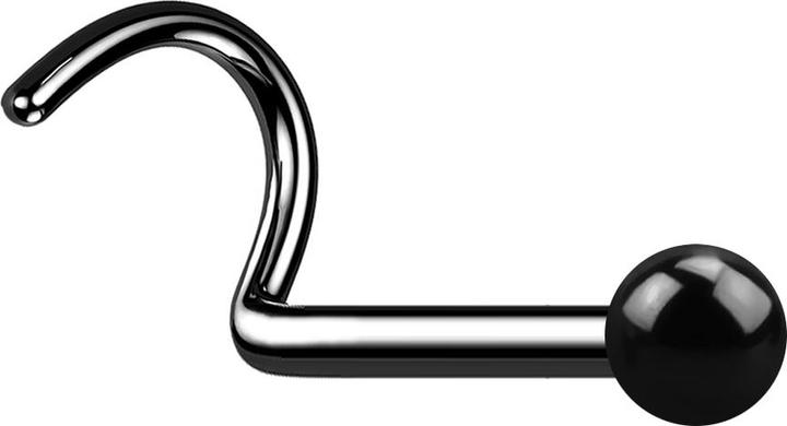 Produktbild Star Piercing Nasenstecker gebogen schwarz mit Kugel (ohne Messing, Titan G23)