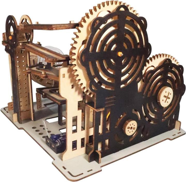 Immagine prodotto The Toy Company 3D Holz Kugelbahn, Murmelbahn Puzzle aus Holz, batteriebetrieben