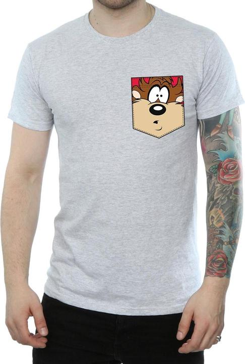 Produktbild Looney Tunes Tasmanian Devil Face Faux Pocket TShirt (XXL)