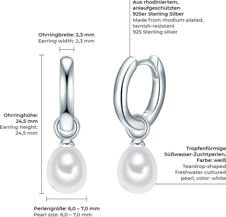 Image du produit Valero Pearls Femme argent sterling perle d'eau douce de culture argent - 11318 (Argent Sterling)