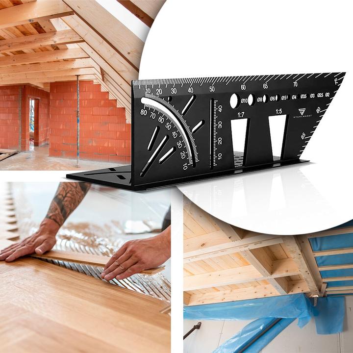 Actual product image Stahlwerk Set of 2 mitre angle ruler with stop and drilling jig 3D angle mitre gauge