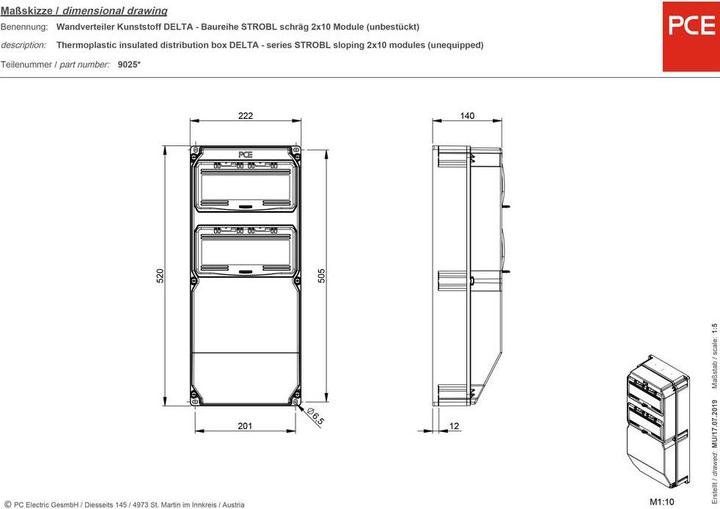 Produktbild PCE CEE Stromverteiler DELTA Strobl 9025521 400 V 32 A (CEE 7/3, CEE)