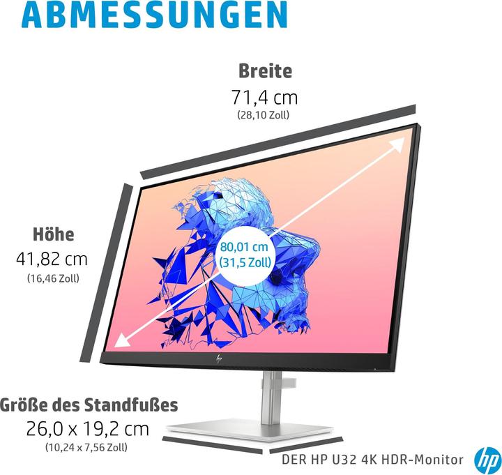 Actual product image HP U32 (3840 x 2160 Pixels, 31.50")