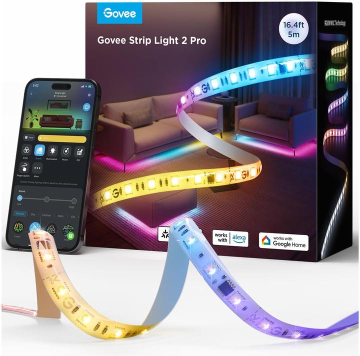 Actual product image Govee LED Strip 2 Pro (RGBW, RGBIC, 500 cm, Indoor)