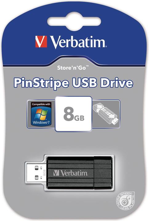 Produktbild Verbatim PinStripe (8 GB, USB 2.0, USB-A)