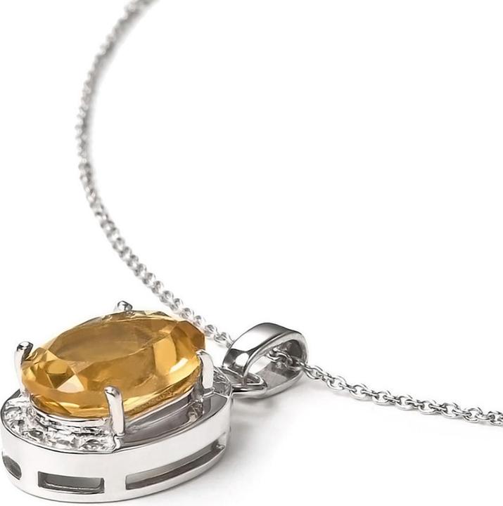 Actual product image Xen Pendant with chain citrine 925 silver XEC273 (925 Sterling silver, 45 cm)