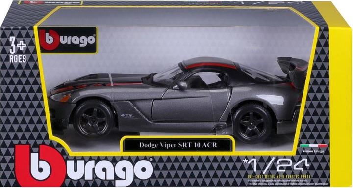 Actual product image Bburago 18/22114 Diecast 1:24 Official Dodge Viper SRT 10 ACR Gray with Red Details for 3+ Years (18