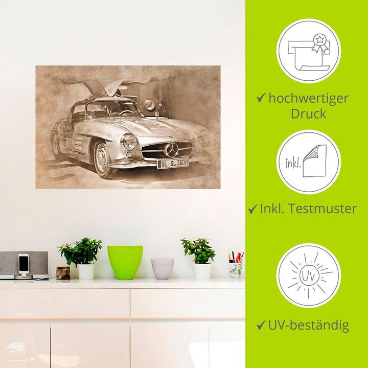 Immagine prodotto Artland Poster Classico Mercedes 300 SL Gullwing U4OA (60 x 40 cm)