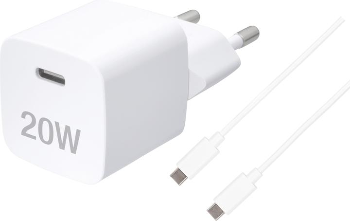 Immagine prodotto Vivanco Set di ricarica PD3.0 USB-C, 20W, incluso cavo USB-C da 1,2 m, bianco (20 W)