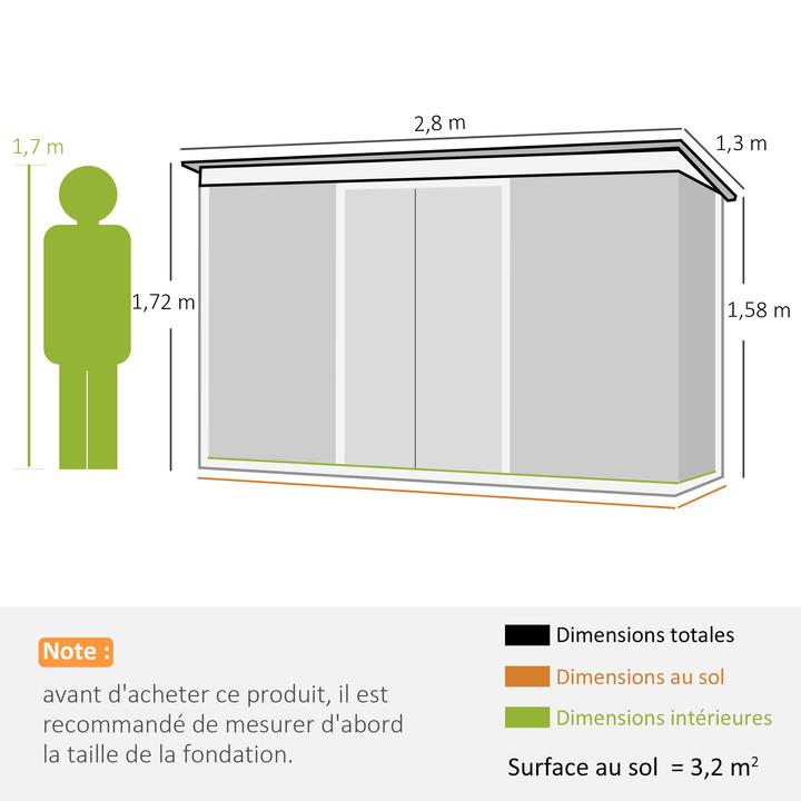 Image du produit Outsunny Abri à outils avec porte coulissante