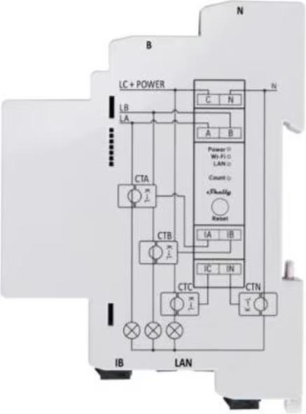 Immagine prodotto Shelly Pro 3EM 400A